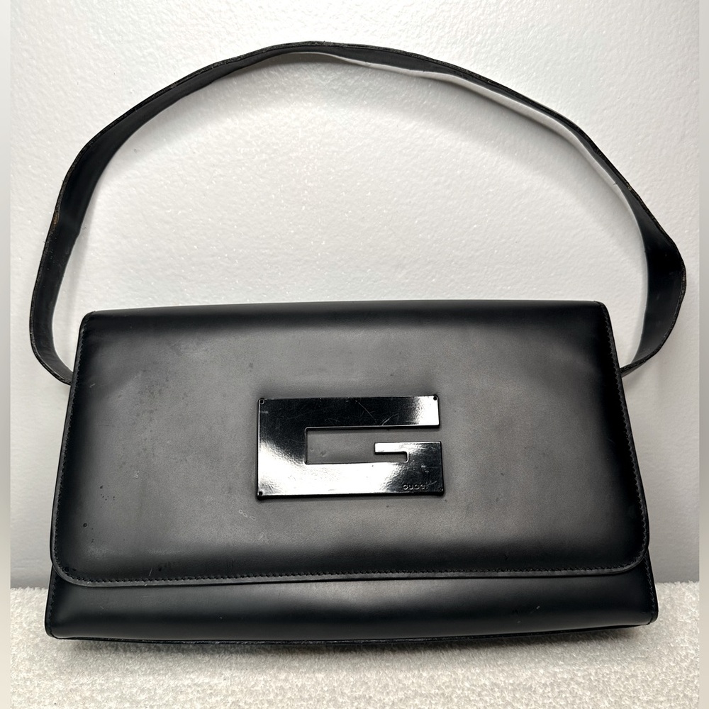Pre-owned Gucci Black Leather Should Bag- 001-3063 002113